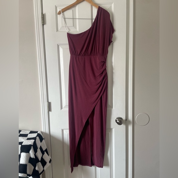 Lulus Dresses & Skirts - Lulus Take Me Out Washed Plum One-Shoulder Maxi Dress 0361
